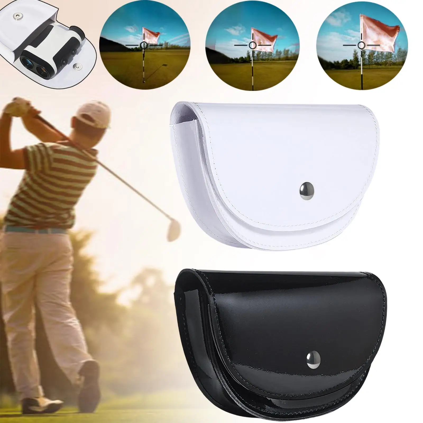Golf Accessories Rangefinder Storage Bag PU Leather Waterproof Carry Pouch Waist Pack for Golfer Gift Men Women