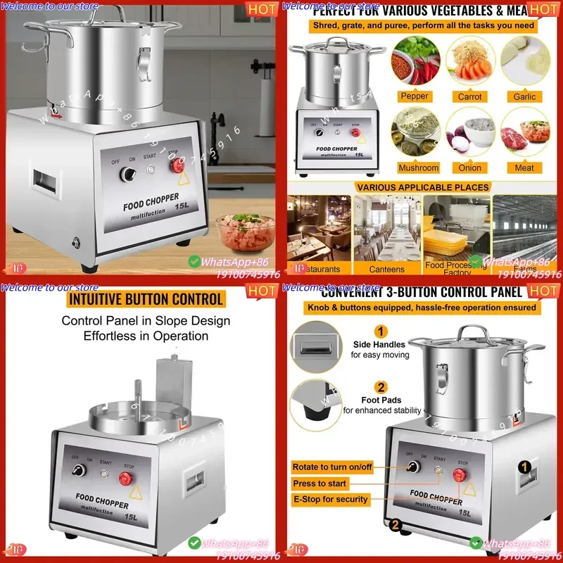 2026Hot Zhanyi 15L Stainless Steel Vegetable Onion Carrot Mixer Machine Professional Grinder Meat Processing Machinery
