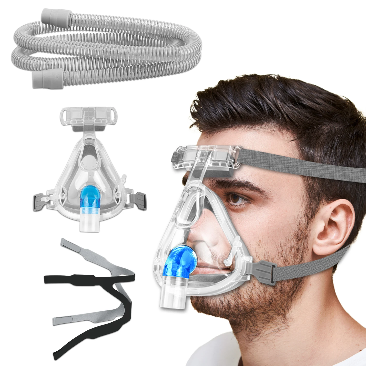 

Nasal CPAP Mask with Headgear and Tube Silicon Gel Cushions for Auto CPAP Bipap Machine Sleep Apnea Anti Snoring CPAP Nasal Mask