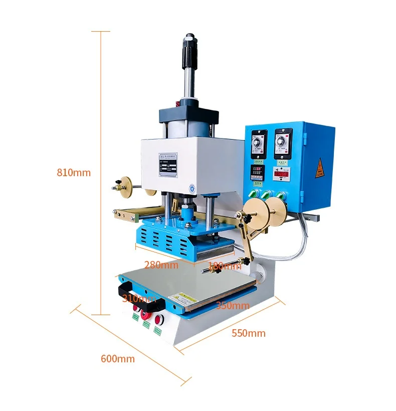 Pneumatic Hot Foil Logo Leather Wood Plastic Card Paper Napkin Stamping Embossing Printing Machine