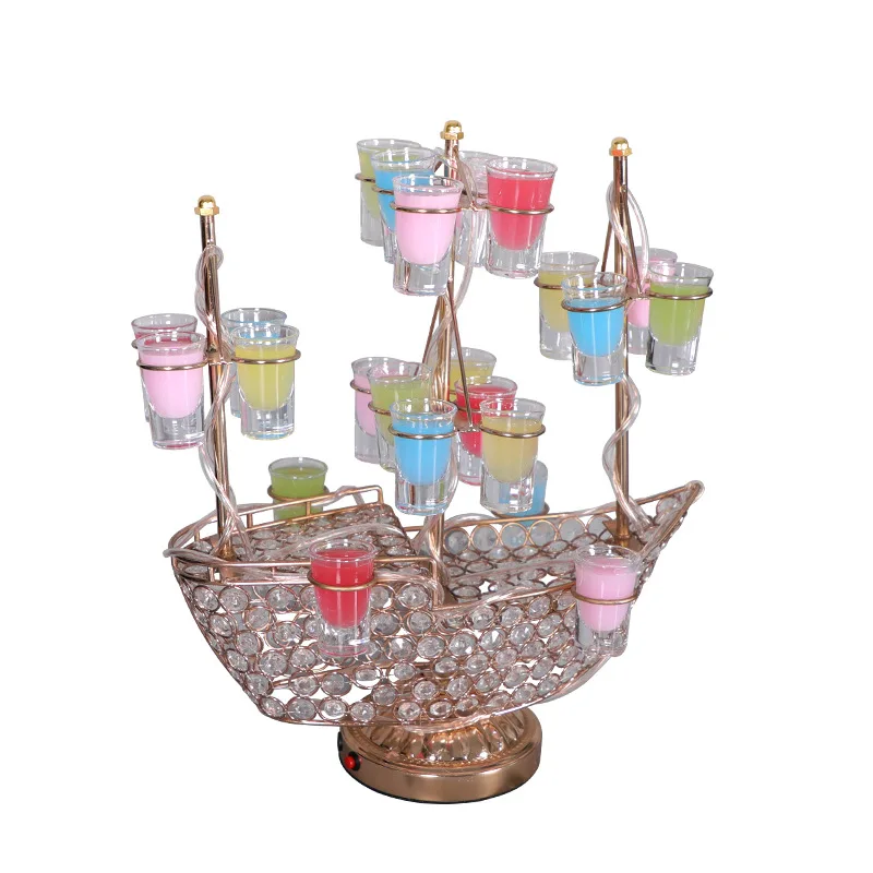 

Creative luminous rotating wine glass shelf night KTV must-have theme