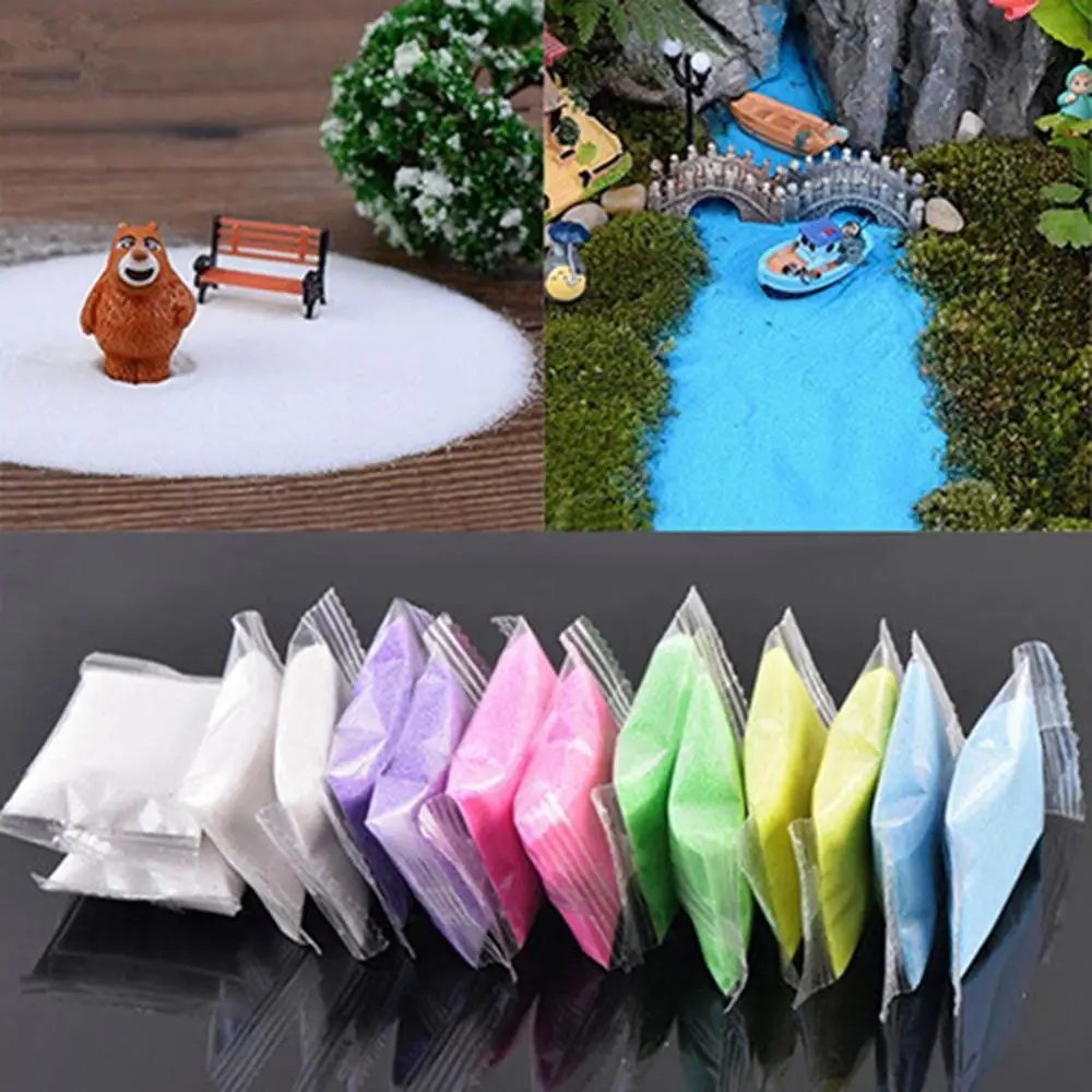 1 Bag Colorful Quartz Sand  Fairy Garden Artificial Powder Miniature Tank Aquarium Bonsai Pot Fairy Garden Decor