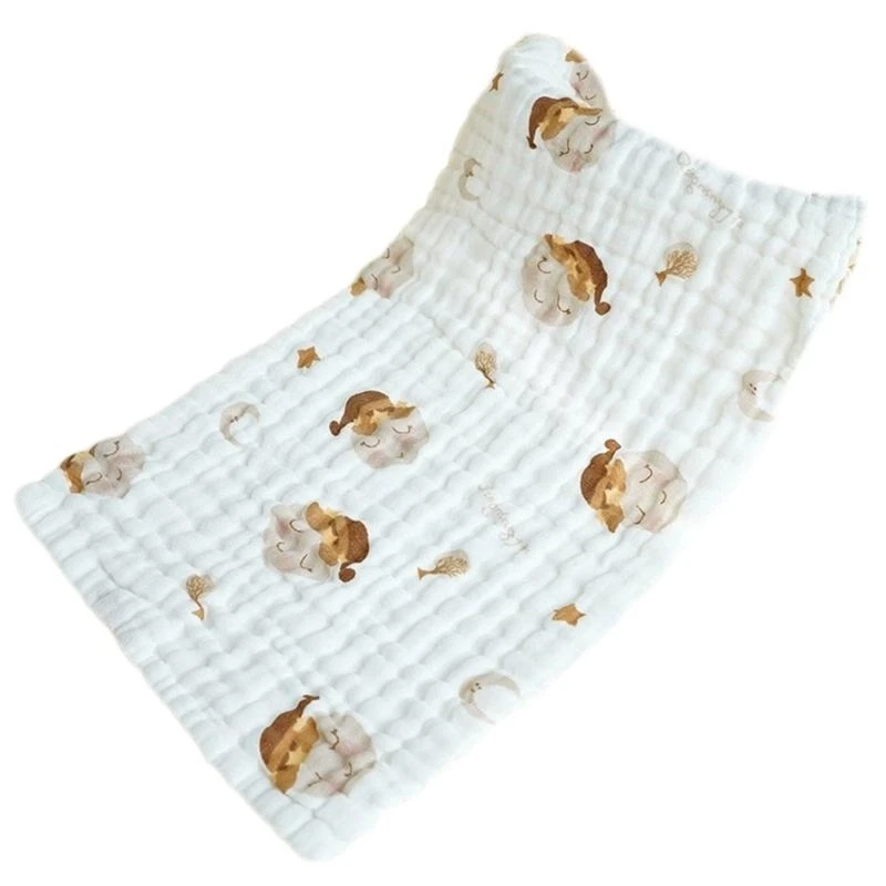 

J15U детское полотенце для лица, нагрудник для прорезывания зубов, милый принт, ткань для отрыжки, 6-слойный носовой платок, для