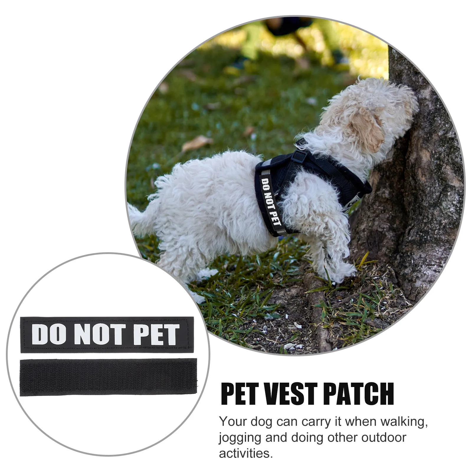 

2Pairs Dog Patches for Decor Reflective Sticker Removable Tags Fine Workmanship Good Texture Pet Supplies Do Not Pet Sticker