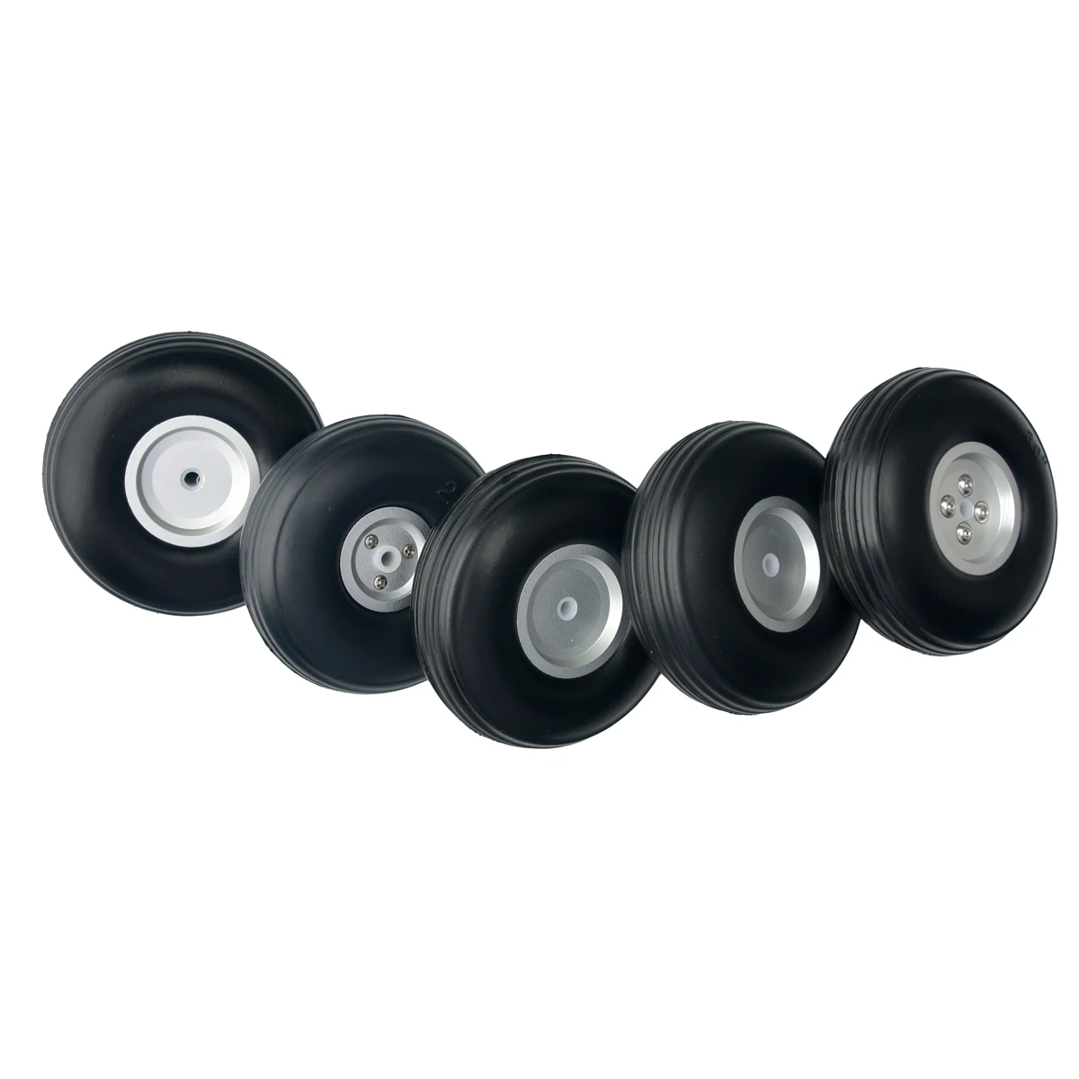 1 paire de roues en PU avec moyeu en aluminium, pneu de train d'atterrissage 1 "/1.25/1.5/1.75/2/2.25/2.5/2.75/3/3.25/3.5/3.75/4/4.5/5 pouces pour avion RC