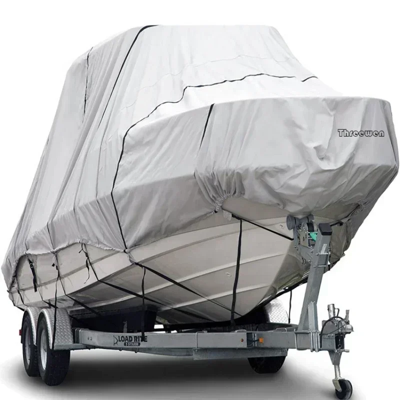 22ft 600D T-Top Boat Cover Personal Watercraft Weather Ripstop Trailerable Heavy Duty Polyester Boat Cover Up To 114