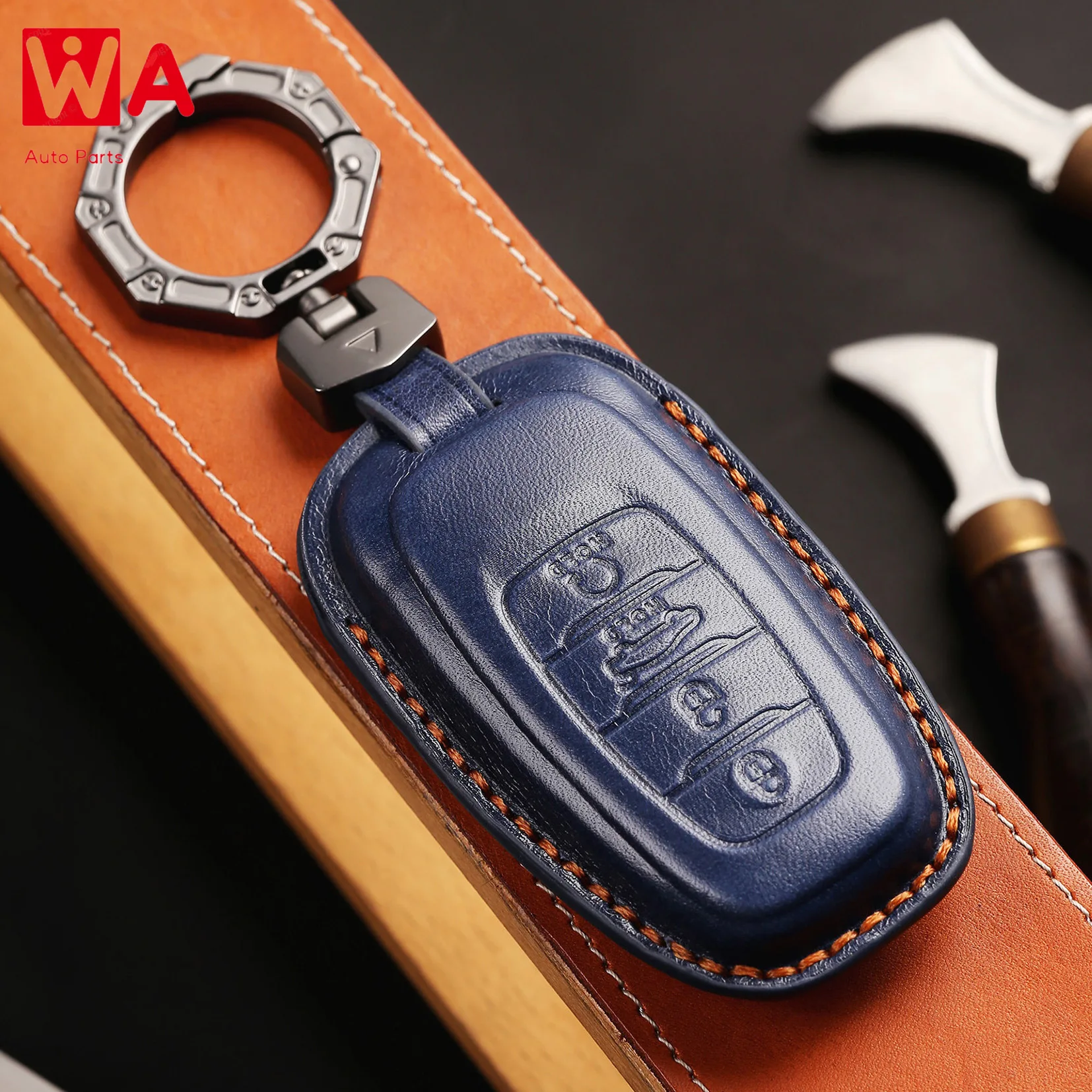 

3/4 Button Luxury Smart Key Fov Cover Case Car Keyring Holder For FAW Hongqi H5 H9 Hs5 2022 Hs7 Hs9 2023 Hq9 Leather Keychain