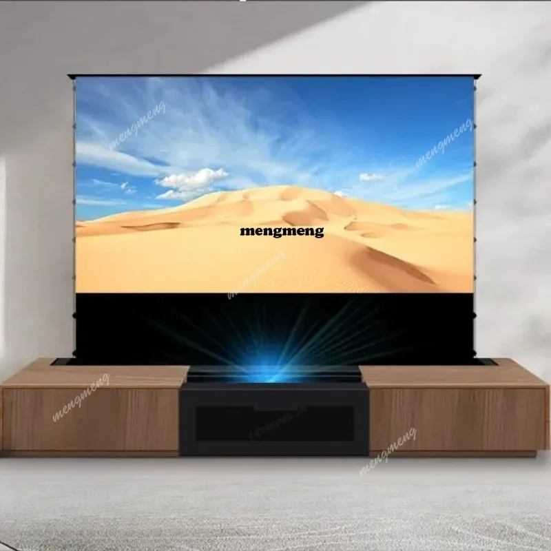 Modern 120-Inch Floor Rising Projection Screens Integrated Laser TV Cabinet for Hisense L9Q Triple Laser Ultra Short Projector
