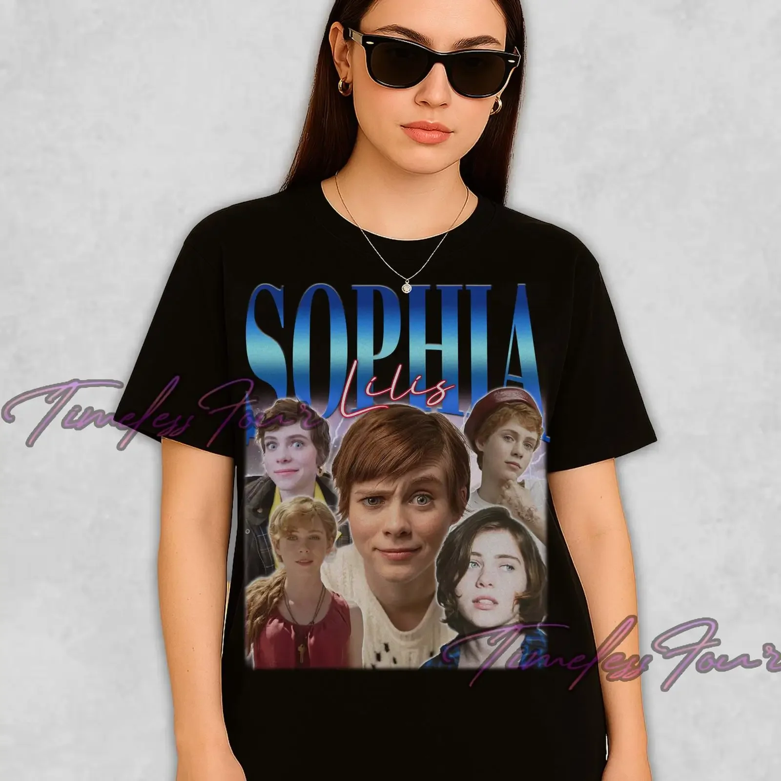 Vintage Sophia Lillis Bootleg T Shirt 90s Retro Style Actress Merch Casual for Fans vintage Washed Comfortable designer clothes