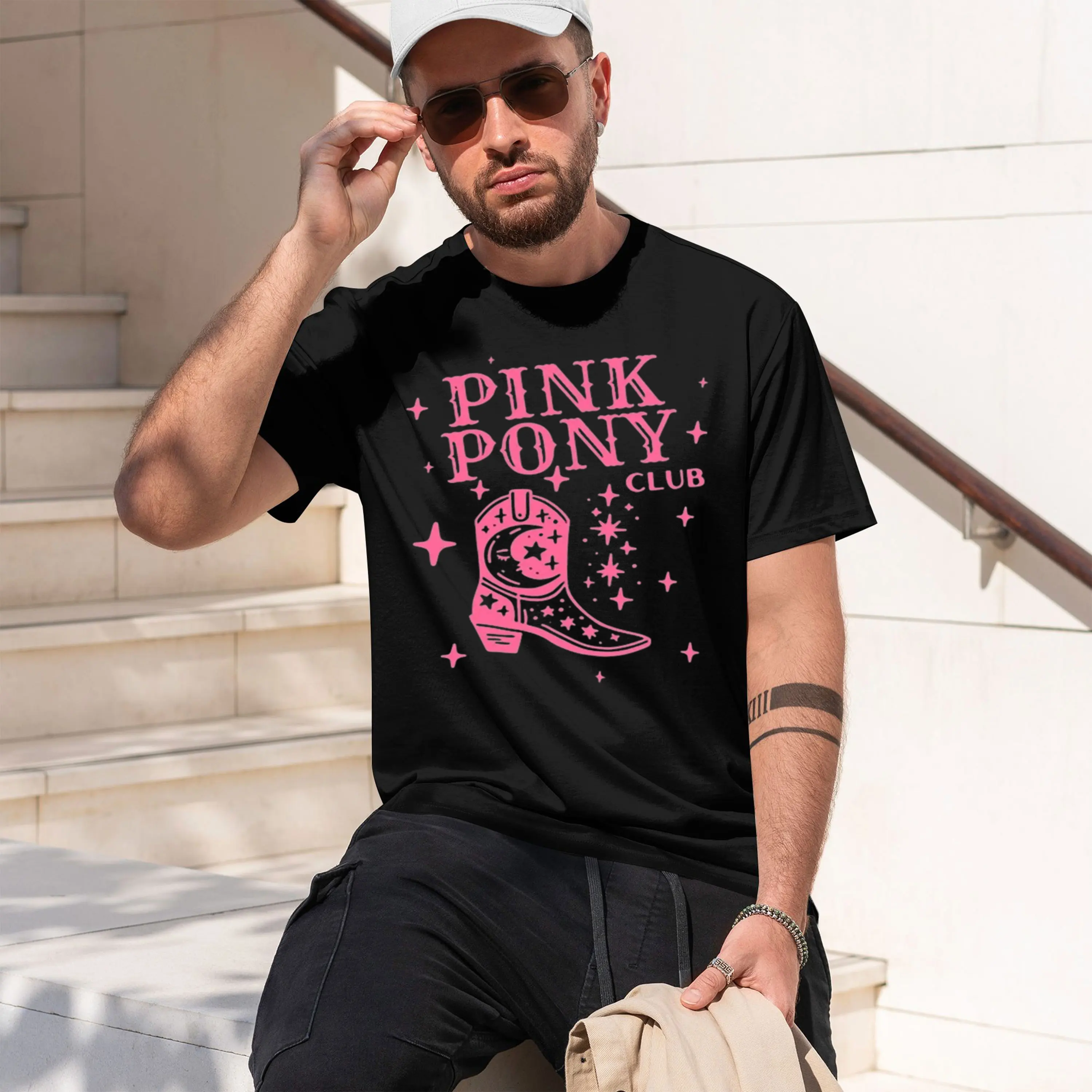 Pink Club appell Roan Cow Boots T-shirt Women Hip Hop Fashion Country T Shirt Lady Fashion Tee Streetweawr 2026 New Model Short-