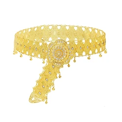 Statement Belt Full Crystal Flower Pattern Waist Belly Chains for Women Dance Party Jewelry Accessories