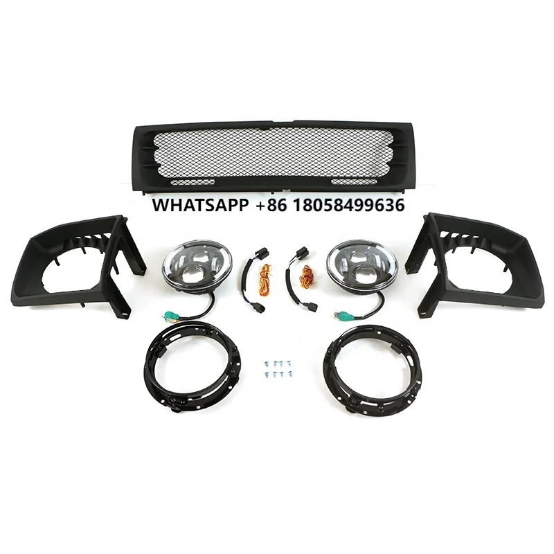 

4x4 Off Road Auto Parts Other Exterior Accessories ABS Black Car Front Upper Grille With LED Light Bar Fit for PAJERO V33 V43 19