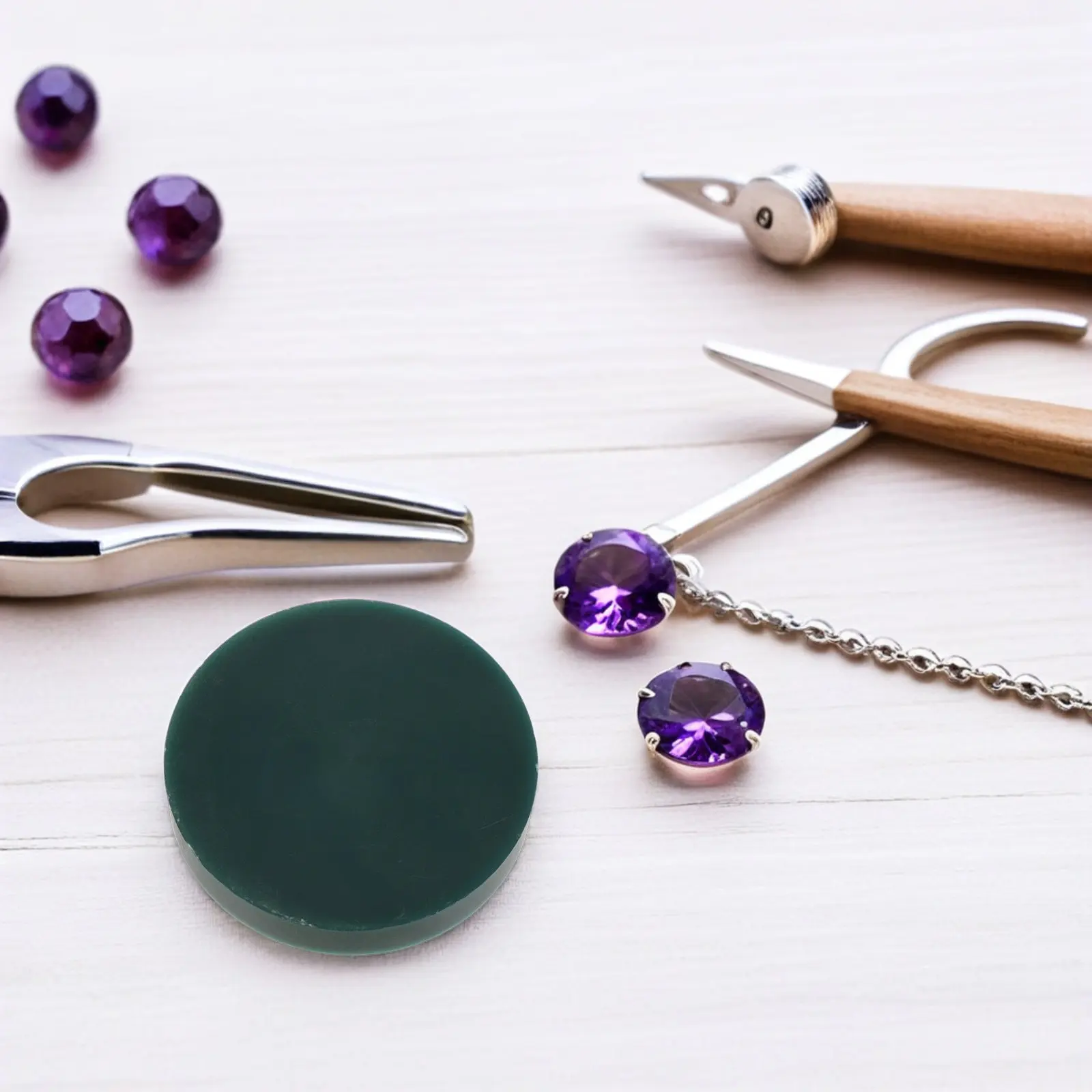 Jewelry Carving Wax Block Round Green Hard Wax Casting DIY Jewelry Sculpting Molding Cad Cam Milling for Rings Patterns 4x4x0.6