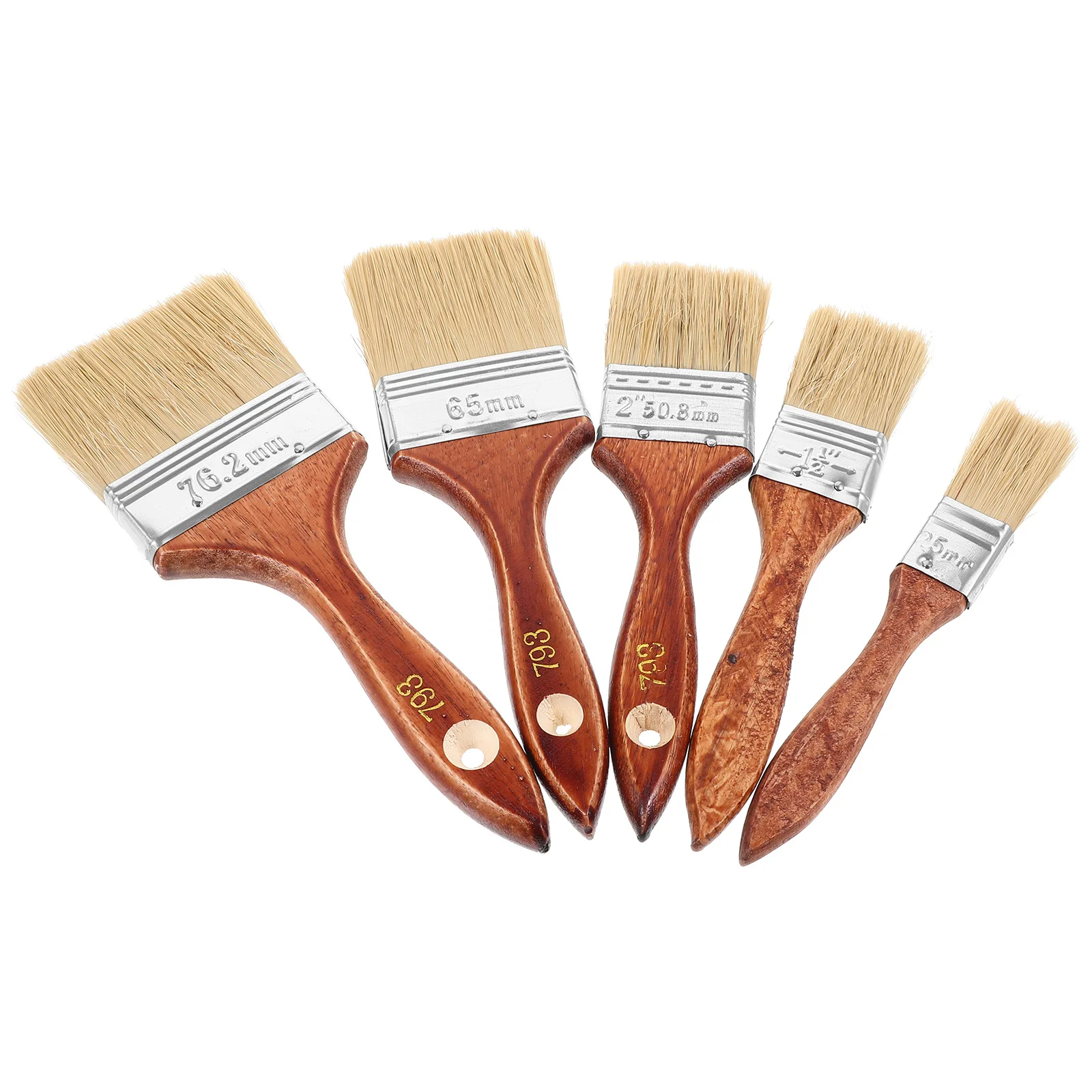 5 قطعة فرشاة الطلاء الزيتي مقبض خشبي متعدد الاستخدام الخشن أدوات الرسم على الحائط للأثاث الفني الحرفية ديكور المنزل الصناعي #6