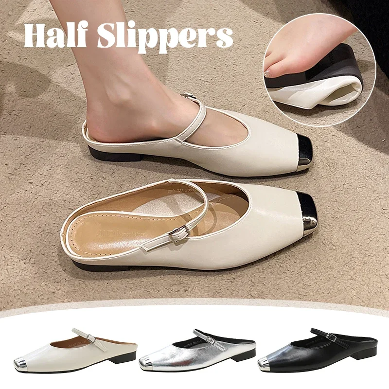 

Women Slippers Half Slippers Low Heeled Sandals Women's Outside Wear Sandals and Slippers Fashion sandalias de mujer