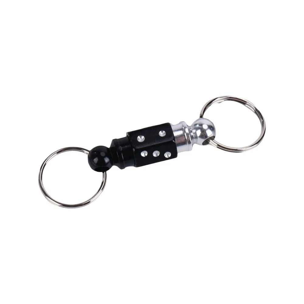 Double Headed Quick Release Keychain 360° Rotation Retractable Detachable Keychain Compact Aluminum Alloy Pull Apart Key Rings