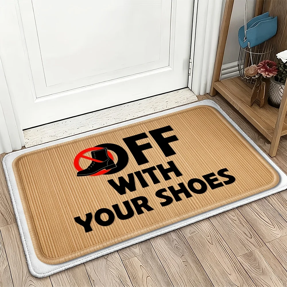 Funny Shoe Warning Doormat Mat for Entryway Home Indoor Outdoor Rug Keeps Dirty Shoes Off 40x60cm Entrance Mat