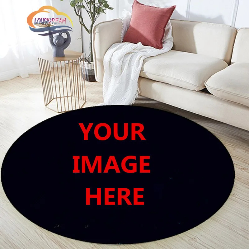 DIY Pictures Custom round Carpet，3D Printing circular Carpet Living Room Doormat Non Slip Cushion Children rug Chair  pet