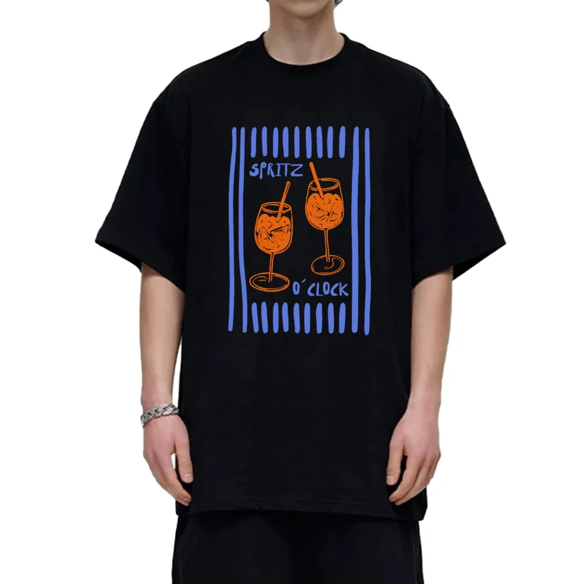 

New in Spritz Graphics T shirts Unisex Cocktail Summer Vacation Italy Spritzy Tops Men Women 100% Cotton short sleeve T-shirt