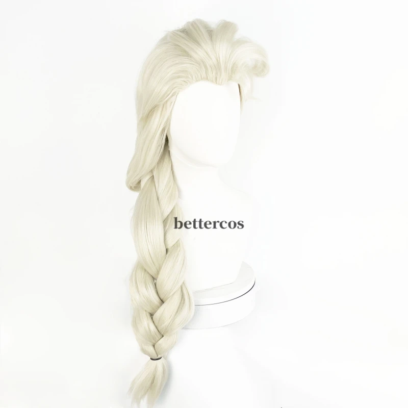 Elsa Wig Synthetic Blonde Braid Styled Cosplay Wigs Halloween Carnival Party Play Role + Wig Cap image 3
