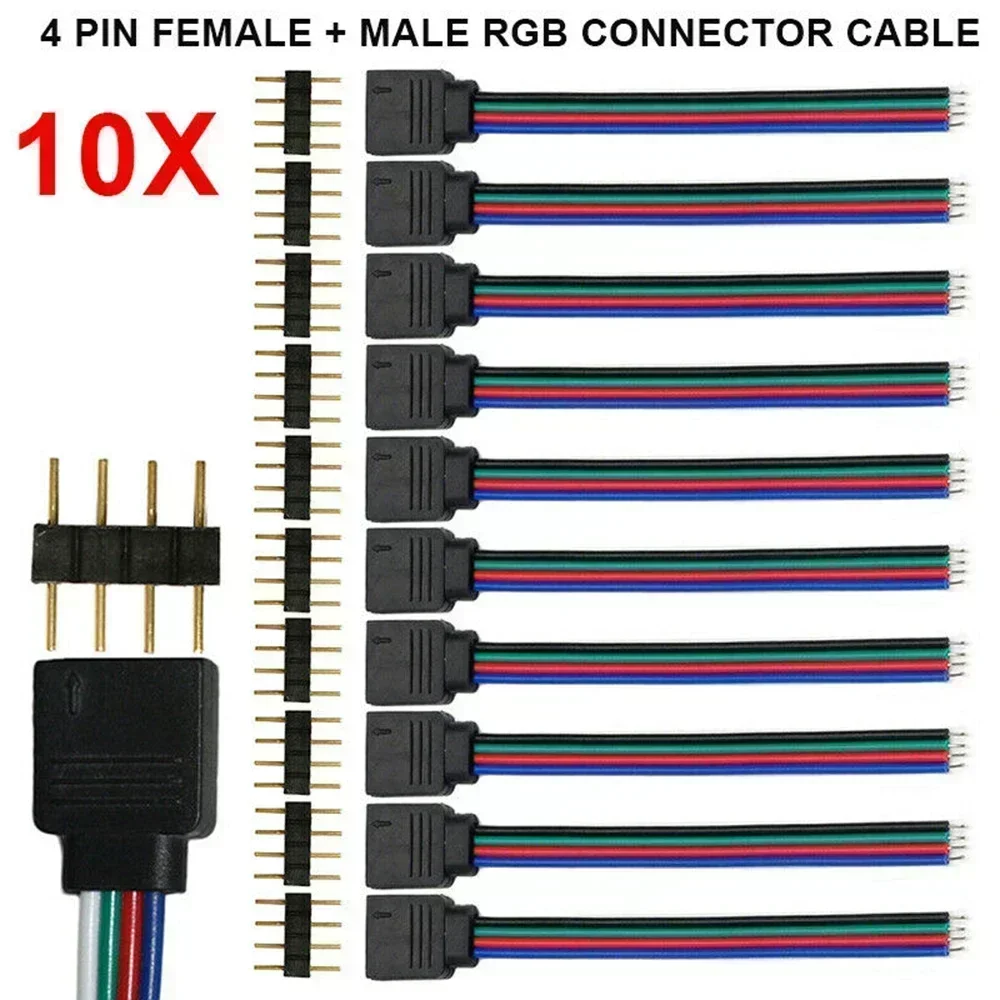 Practical Brand new High quality Connector Cable RGB And Flexible Kit LED Light Male Plastic SMD3528 / 5050 9cm