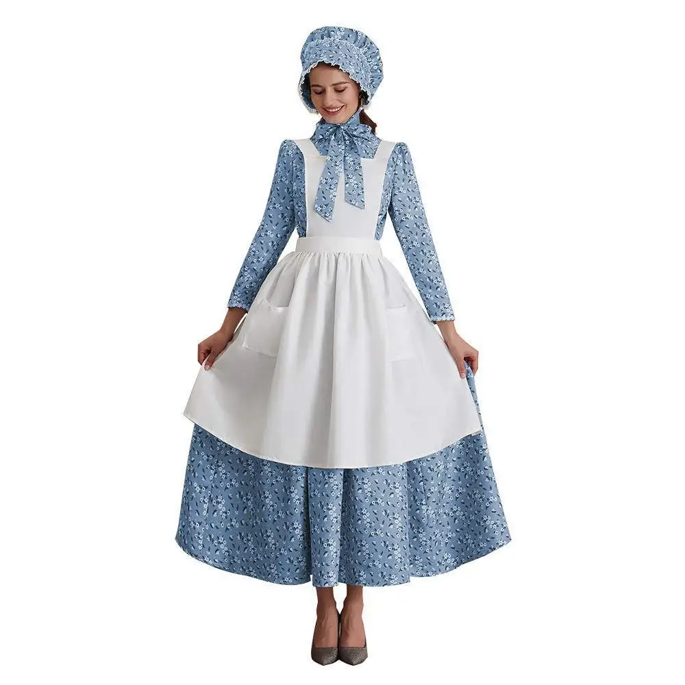 

Medieval Renaissance Maid Costume Dress Stage Performance Halloween Outfit Women's Uniform Traditional Ethnic Fashion Design