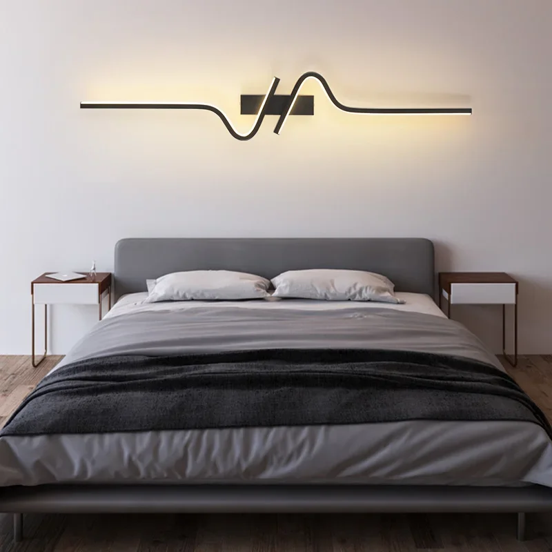 لطيفة الحديثة وحدة إضاءة LED جداريّة مصباح الحد الأدنى غرفة نوم السرير الجدار الشمعدان Led أضواء لغرفة المعيشة أريكة التلفزيون ديكور المنزل حائط الخلفية L