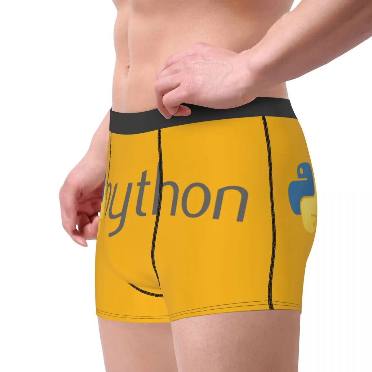 Programador de ropa interior con símbolo de Python para hombre, calzoncillos bóxer de programación codificadora, bragas transpirables