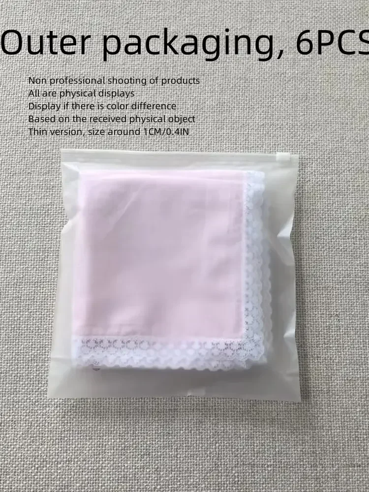 Mouchoir fin en dentelle de tissu de coton pur, décoration de mariage, ornement de maison, décoration de sac, 32cm, 12,6 pouces, 6 pièces