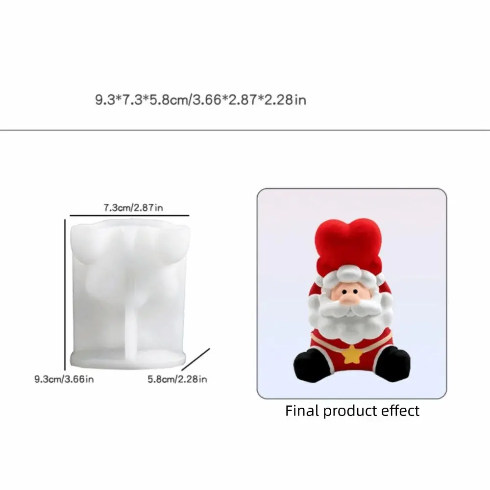 3D Bearded Santa Claus Christmas Candle DIY Mold Multi-Shape Opened Top Silicone Chocolate Mold Flexible Heat Resistant
