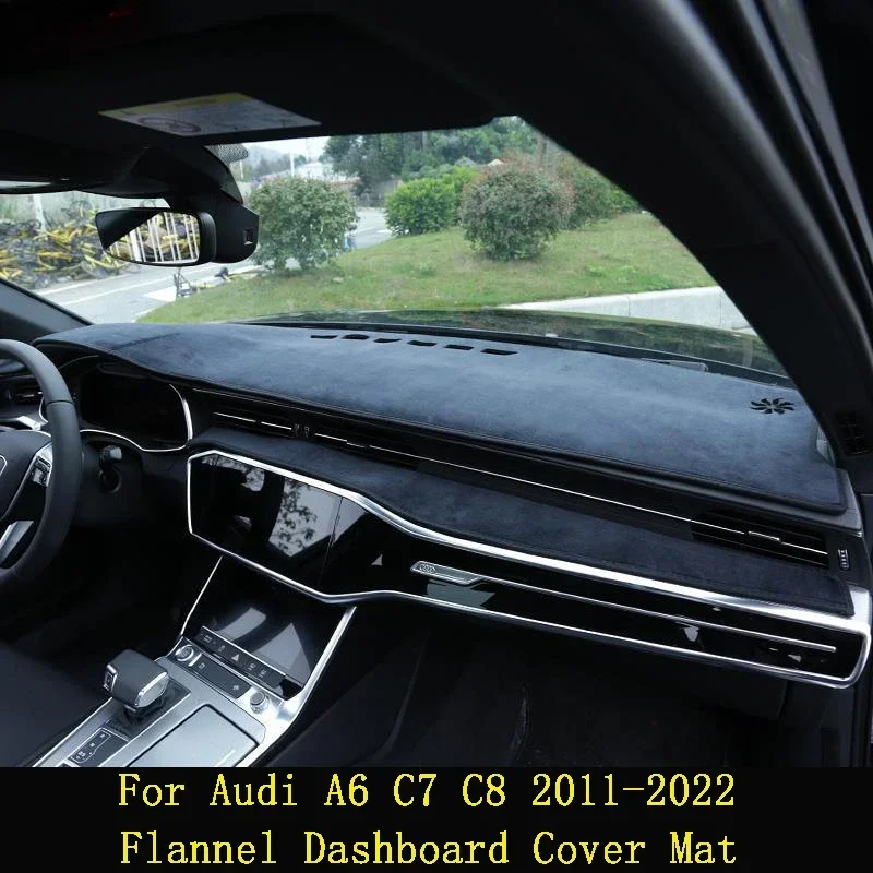 

For Audi A6 C7 C8 2011-2022 Car Styling Dashboard Mat Dash Pad Carpet Anti-Uv Anti-Slip Protective Cover Interior Accessories