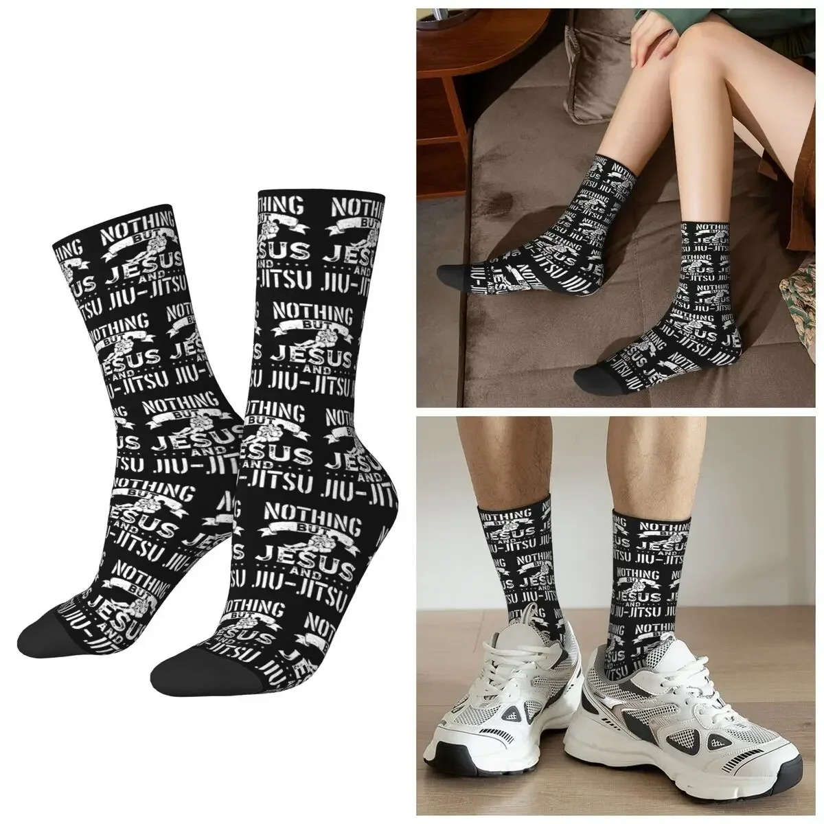 All Seasons Jiu Jitsu BJJ Brazilian Jiu-Jitsu Gift Socks Harajuku Sport Middle Tube Socks Funny Stockings  Valentine's Day Gifts