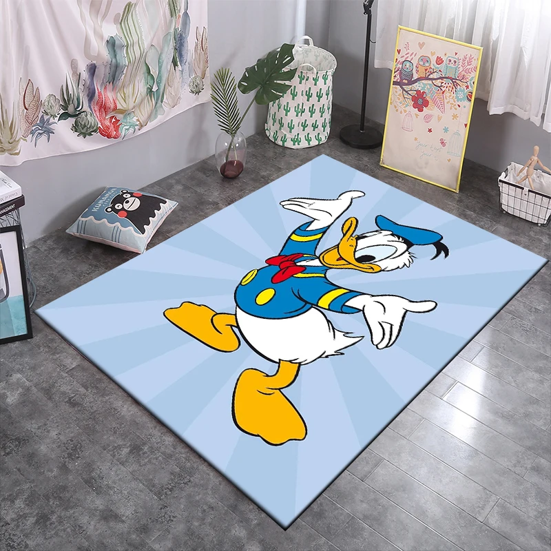 Alfombra con patrón de Donald Duck Disney para el hogar, sala de estar, dormitorio, sofá, felpudo, juego para niños, decoración, alfombra antideslizante, regalo
