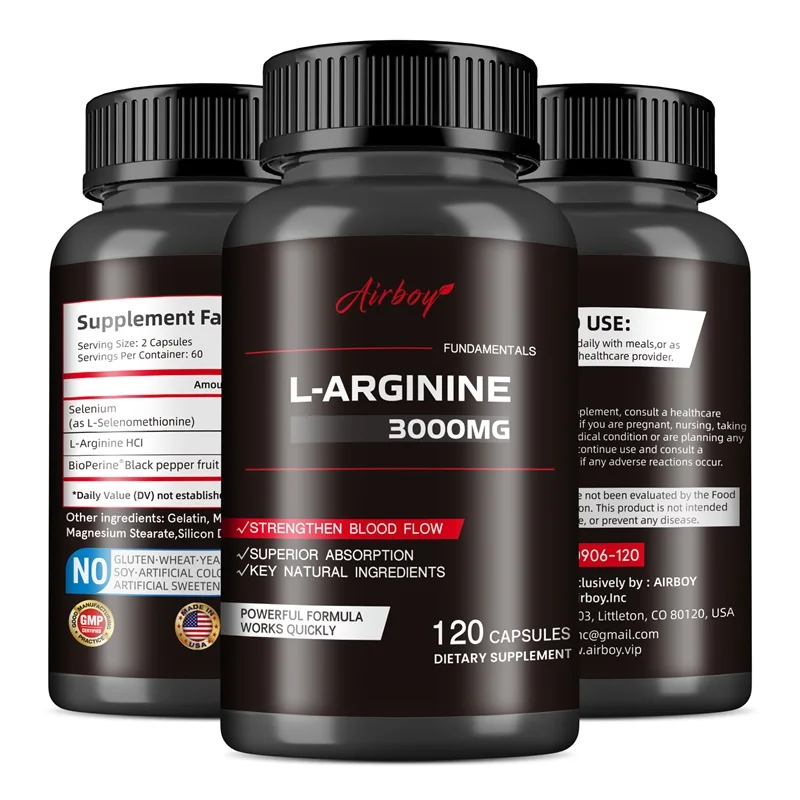 

L-Arginine Capsules - for Promote Muscle Growth, Improves Muscle Mass, Better Athletic Performance