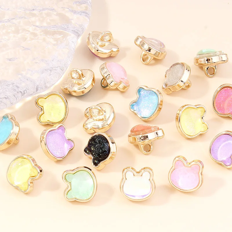 

10pcs/lot Cartoon Colorful Cat Metal Vintage Gold Buttons for Coat Sewing Material Sewing Accessories Fashion BlouseButtons