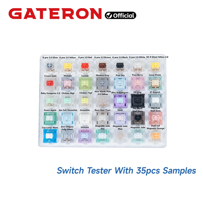 GATERON Switch Testing Tool G Pro 3.0 Customized DYI Hot Swap 35/20pcs Mechanical Keyboard Switch Sample Treasure Version