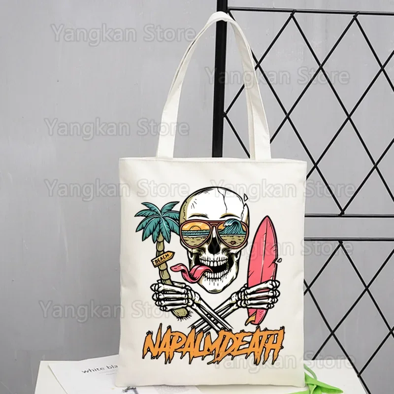 Napalm Death Handbags Hot Selling Fashion Handbag Canvas Bag Tote Men Casual Shoulder Bag Reusable Shopping Bags