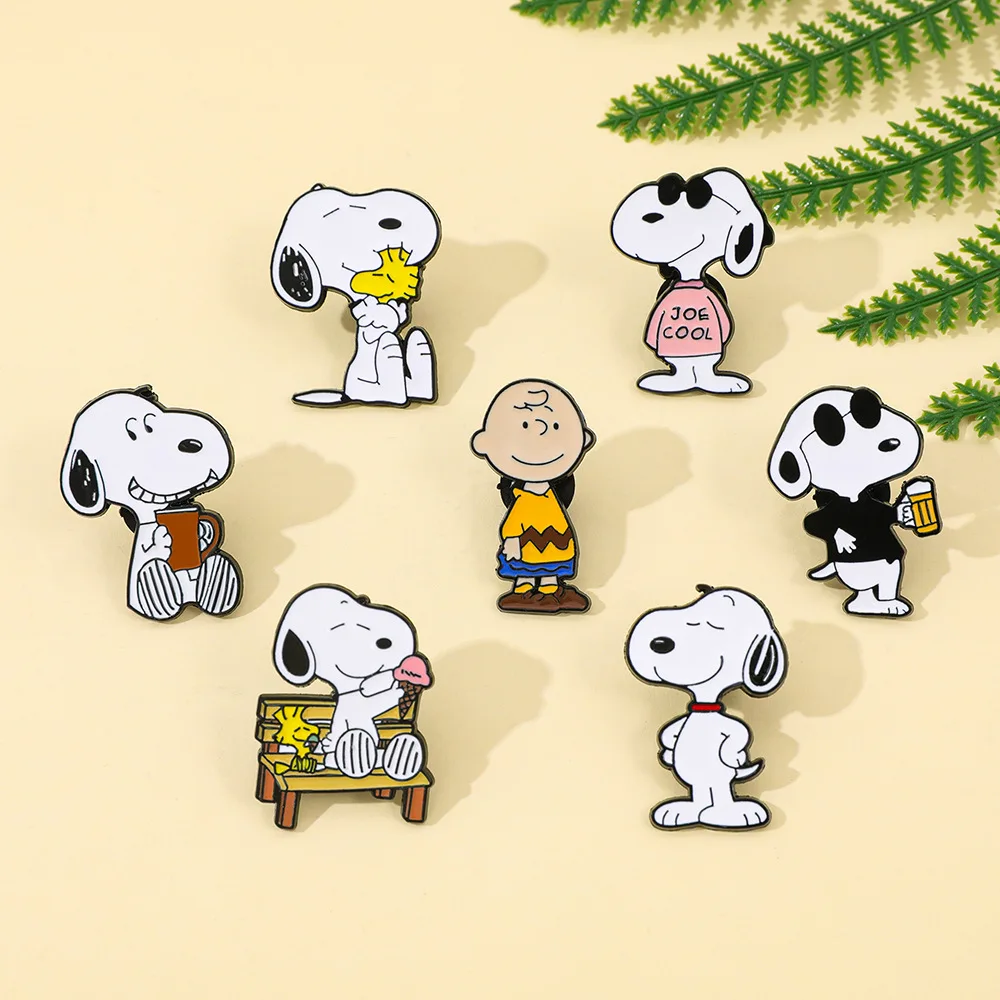 Cute Anime Dog Cartoon Enamel Pins Collectible Lapel Brooches Funny Animal Jewelry Gifts for Kids And Friends