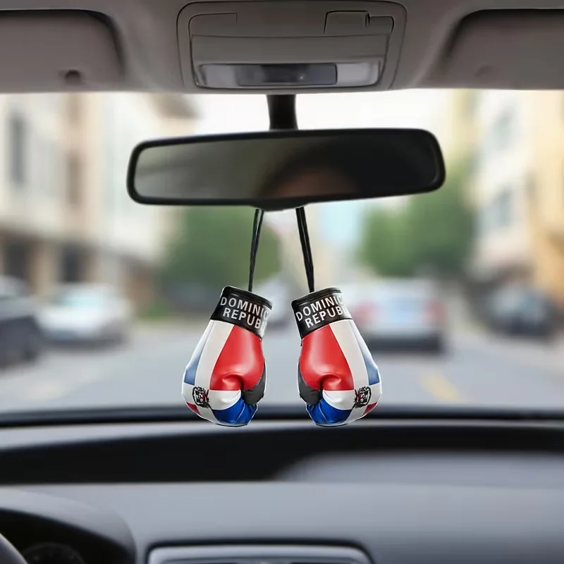 

Dominican PU Mini Boxing Glove Car Interior Pendant Enhance Sporty Vibe Charm for Backpack & Shoulder Bag Showcase Individua