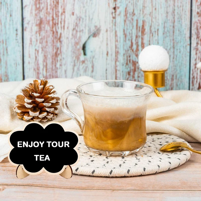 20Pcs Wood Mini Chalkboard Labels With Support Easel Stand For Birthday Parties Food Label Table Number Message Board