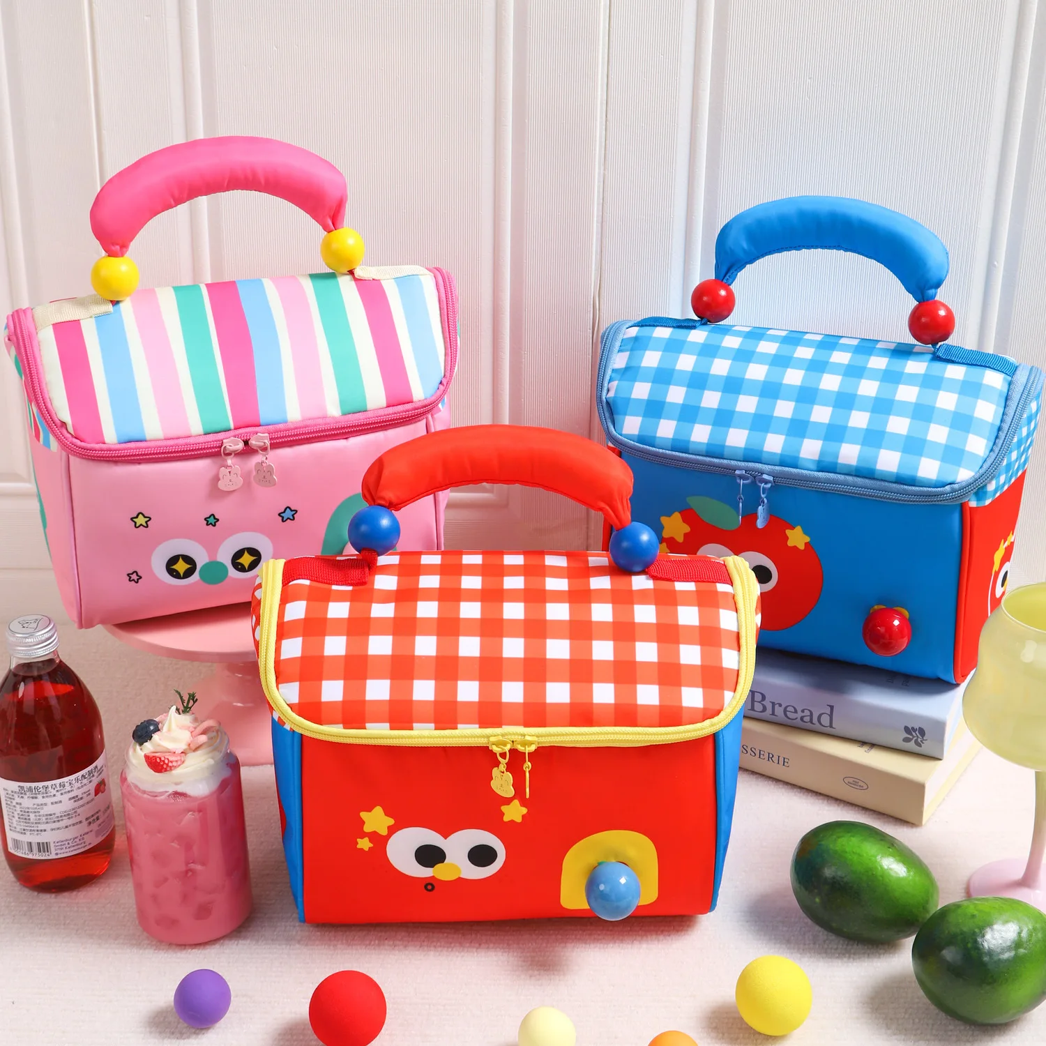 Aluminum Foil Insulated Bento Bag Cute Handheld Lunch Bag Portable Cooler Bag Practical Meal Carrier Students Daily School Use
