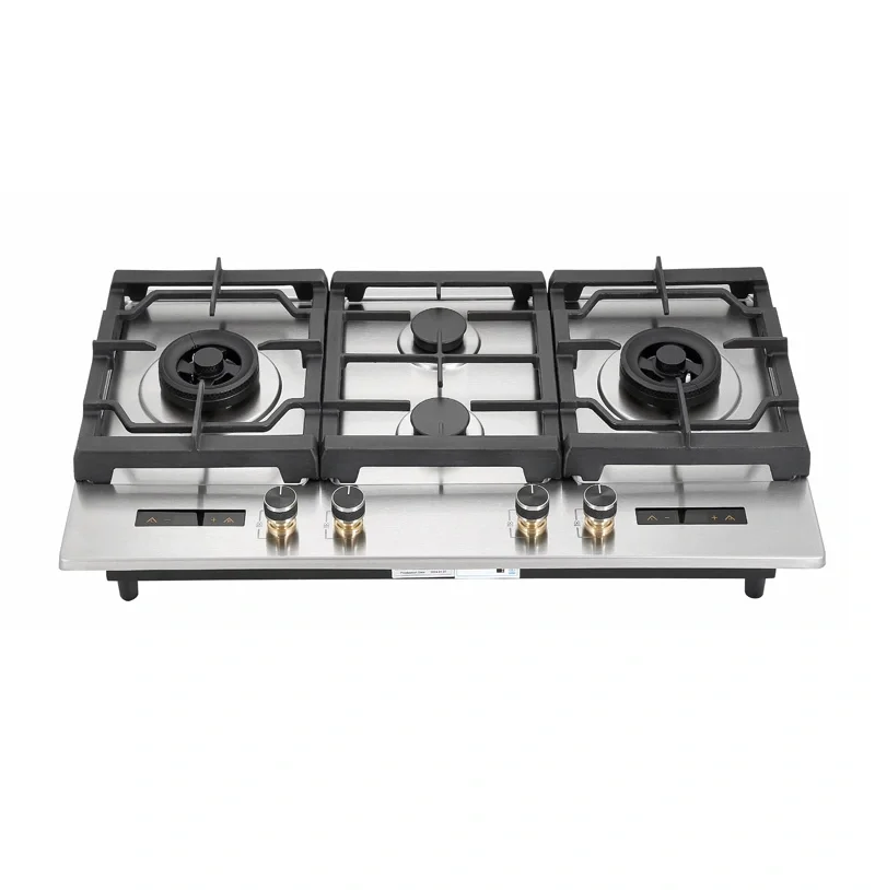 Four Burner China Happy Home Smart Stainless Steel Gas Stove for Kitchen Household
