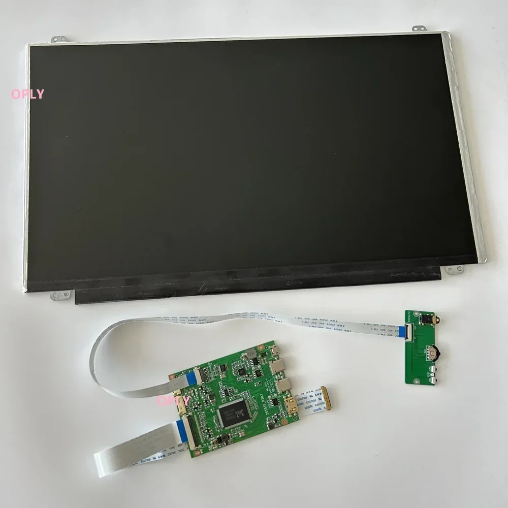 Pantalla de Panel IPS EDP de 15,6 "1920X1080 1080P + kit de placa controladora 2 mini HDMI tipo C compatible para PC PS X360 portátil frambuesa