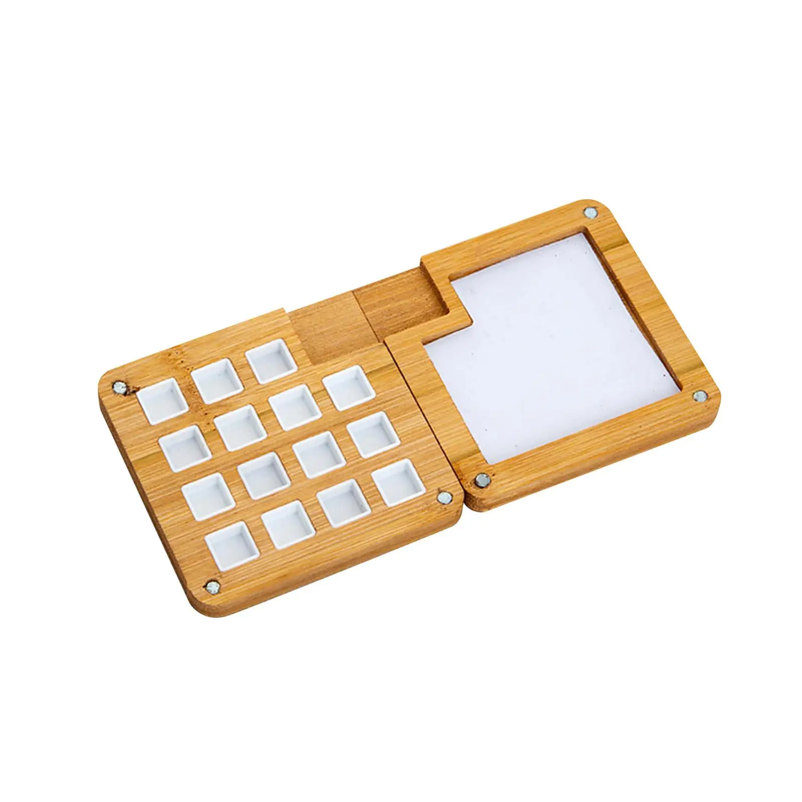 Portable Watercolor Palette Wooden Gouache Mixing Tray for Painters and Artists