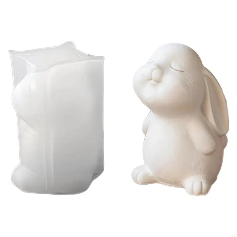 

91AF Набор из 2 эргономичных форм для свечей, аксессуары для рукоделия, формы в форме кроликов для изделий из смолы и уникальных