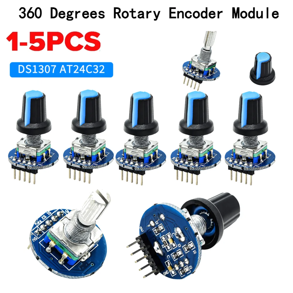 

Rotary Encoder Round Knob Module 5V Digital Potentiometer Rotary Knob Cap High Precision for Car Audio Electronic Device
