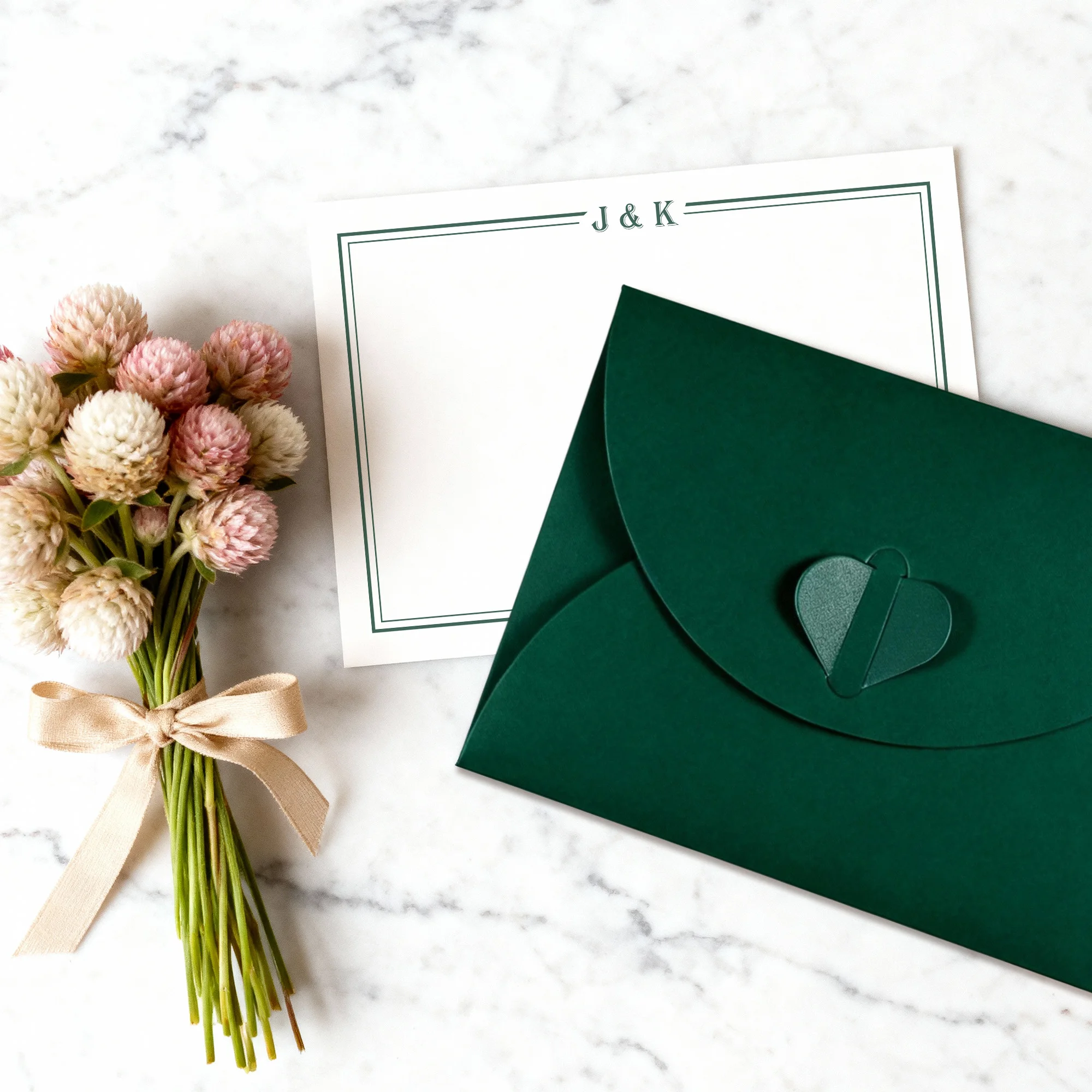 مغلفات مخصصة رسالة شخصية الأزواج شكرا لك بطاقات مع صورة/زفاف شكرا لك بطاقات ملاحظة/مذكرة قرطاسية مسطحة مخصصة