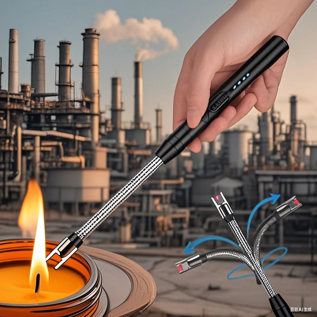 360° Kitchen Candle Gas Stove Plasma Pulse USB Electric Arc Lighter Outdoor BBQ Windproof Power Display Hook Ignition Gun