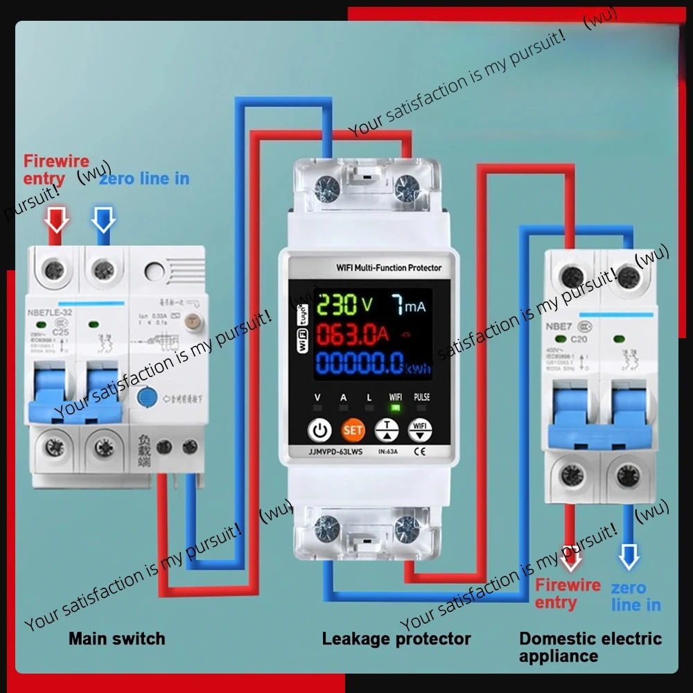 Suitable for WiFi automatic intelligent circuit breaker, single-phase reclosing switch, voltage and current leakage protection