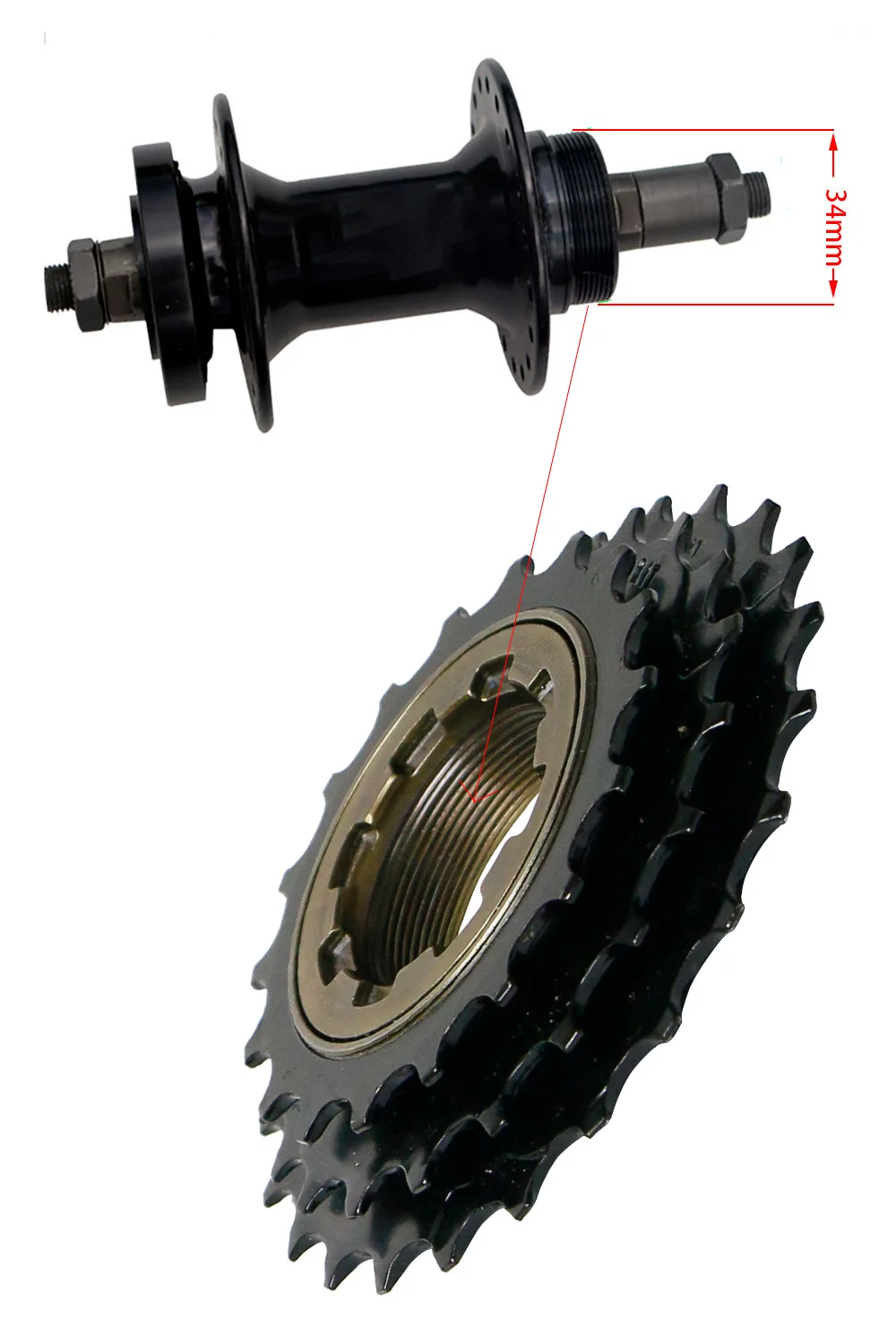 Bicycle Freewheel 3 Speed 18-21-24T Bike Screw On Flywheel Cycling Part High Quality Steel Cassette Sprocket For 34mm Rotary Hub